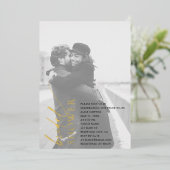 En Aluminium Invitation de mariage avec photo et écriture stylé (Debout devant)