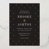 En Aluminium Invitation de mariage chic moderne avec points FOI (Recto)