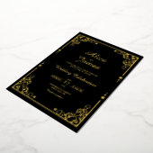 En Aluminium Invitation de mariage classique luxe noir avec feu (Rotation)
