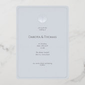 En Aluminium Invitation de mariage Coquillage Bleu Clair Argent (Recto)