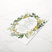 En Aluminium Invitation de mariage dans le jardin vert (Rotation)