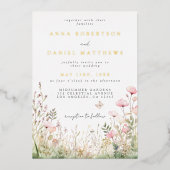 En Aluminium Invitation de Mariage de papillon floral (Recto)
