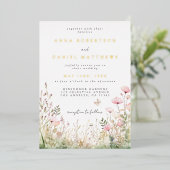 En Aluminium Invitation de Mariage de papillon floral (Debout devant)