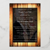 En Aluminium Invitation de mariage élégante avec feuille d'or (Verso)