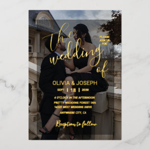 En Aluminium Invitation de mariage élégante avec superposition