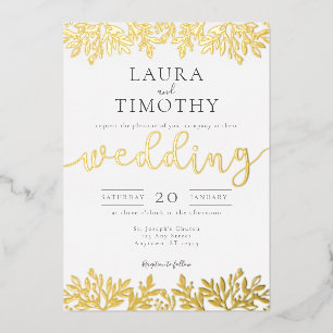 En Aluminium Invitation de mariage élégante moderne à motif flo