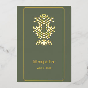 En Aluminium Invitation de mariage feuille d'or Arbre de Vie