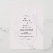 En Aluminium Invitation de Mariage floral moderne (Recto)