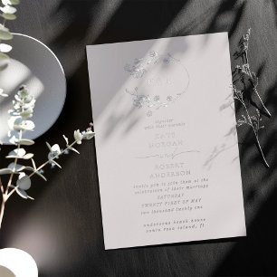 En Aluminium Invitation de Mariage floral moderne