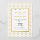 En Aluminium Invitation de mariage formelle et complexe avec fe (Recto)