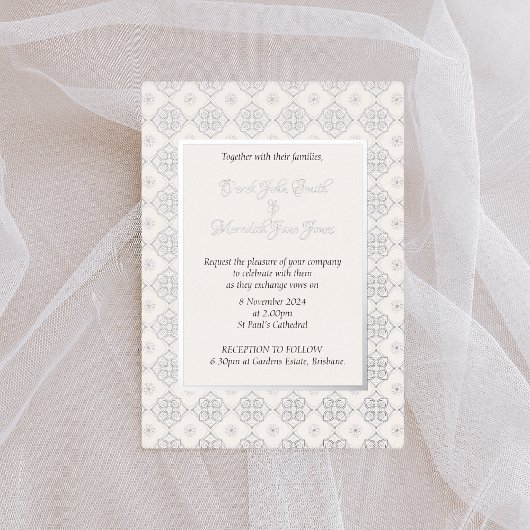 En Aluminium Invitation de mariage formelle et complexe avec fe