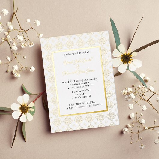 En Aluminium Invitation de mariage formelle et complexe avec fe