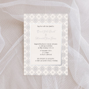 En Aluminium Invitation de mariage formelle et complexe avec fe