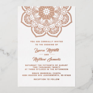 En Aluminium Invitation de mariage mandala or papier d'aluminiu