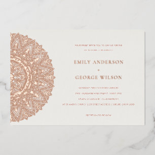En Aluminium Invitation de mariage mandala ornementale classiqu