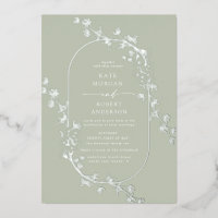 Invitation de mariage moderne à motif floral esqui