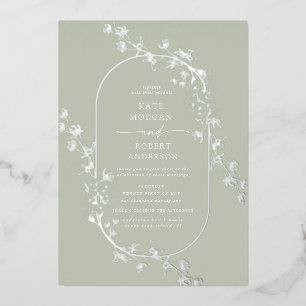 En Aluminium Invitation de mariage moderne à motif floral esqui