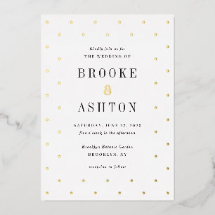 En Aluminium Invitation de mariage moderne chic à points FOIL