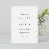 En Aluminium Invitation de mariage moderne chic à points FOIL (Debout devant)