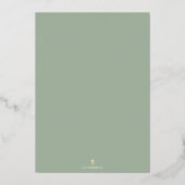 En Aluminium Invitation de mariage verte moderne avec feuille d (Verso)