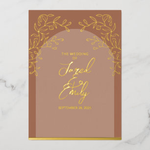 En Aluminium Invitation de Mocha Mariage Foil