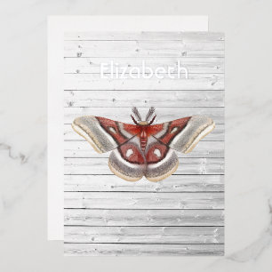 En Aluminium Invitation de papier d'aluminium de papillon rusti