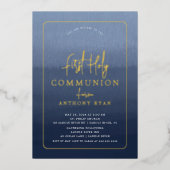 En Aluminium Invitation de première communion Blue Blessings (Recto)