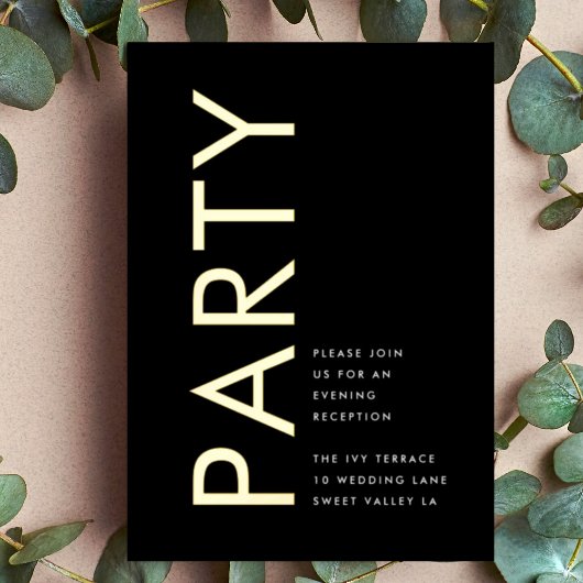 En Aluminium Invitation DE RÉCEPTION DE L'HÔTEL D'OR Ultra Mode