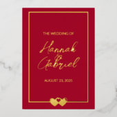 En Aluminium Invitation de Ruby Red Mariage Foil (Recto)