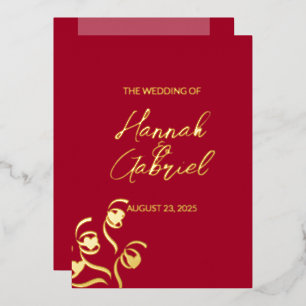En Aluminium Invitation de Ruby Red Mariage Foil