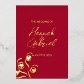 En Aluminium Invitation de Ruby Red Mariage Foil (Recto)