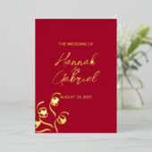 En Aluminium Invitation de Ruby Red Mariage Foil (Debout devant)