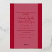 En Aluminium Invitation de Ruby Red Mariage Foil (Verso)