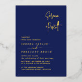 En Aluminium Invitation de script Mariage Real Foil (Recto)