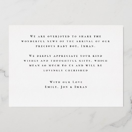 En Aluminium Invitation de Thanku Foil (Verso)