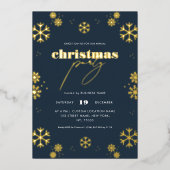 En Aluminium Invitation d'entreprise Noël Script Flocon de Neig (Recto)