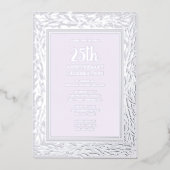 En Aluminium Invitation du 25e anniversaire du Mariage Silver F (Recto)