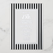 En Aluminium Invitation du 25e anniversaire du Mariage Silver S (Recto)