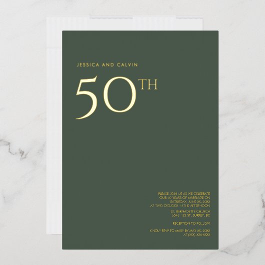 En Aluminium Invitation du 50e anniversaire du Mariage Dusty Gr (Enveloppe)