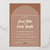 En Aluminium Invitation du Mariage Brown Mocha Foil (Verso)