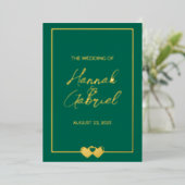En Aluminium Invitation du Mariage Emerald Foil (Debout devant)