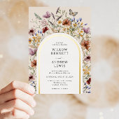 En Aluminium Invitation du Mariage fleur sauvage Foil