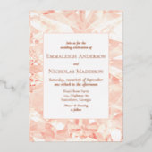 En Aluminium Invitation du Mariage Foil Rose Faux Gemstone (Recto)