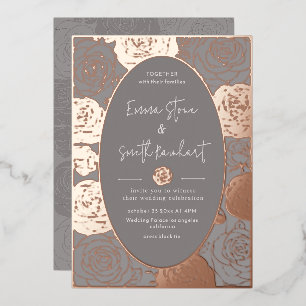 En Aluminium Invitation du Mariage Rose Gris Foil