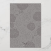 En Aluminium Invitation du Mariage Rose Gris Foil (Verso)