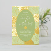 En Aluminium Invitation du Mariage Rose vert Foil (Debout devant)