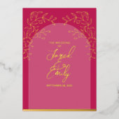 En Aluminium Invitation du Rose mariage Red Foil (Recto)