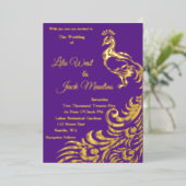 En Aluminium Invitation d'un grand Mariage de paon (Debout devant)