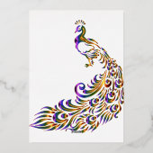 En Aluminium Invitation d'un grand Mariage de paon (Verso)