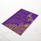 En Aluminium Invitation d'un grand Mariage de paon (Rotation)